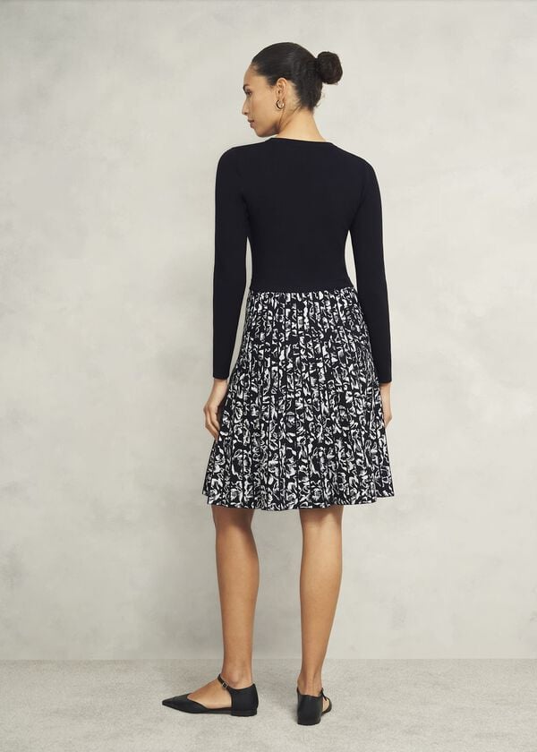 Hobbs Gill Knitted Dress Black Ivory