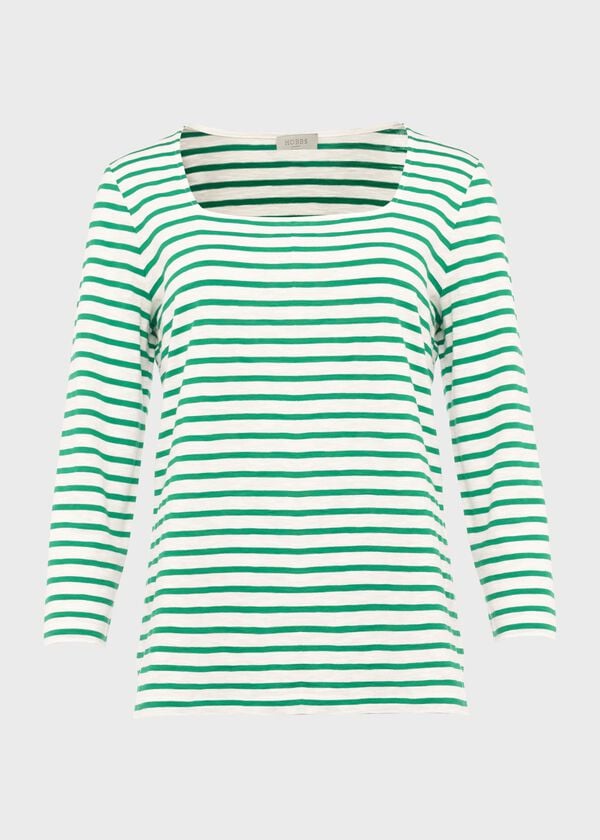 Hobbs Ginny Cotton T-Shirt Green White