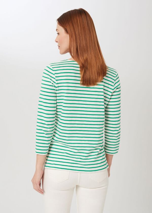 Hobbs Ginny Cotton T-Shirt Green White