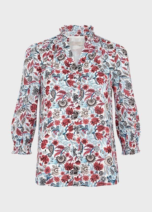 Hobbs Giovanna Blouse Ivory Multi