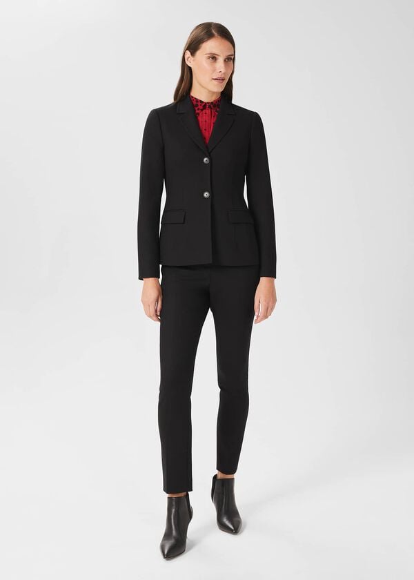 hobbs Giulia Wool Blend Blazer Black