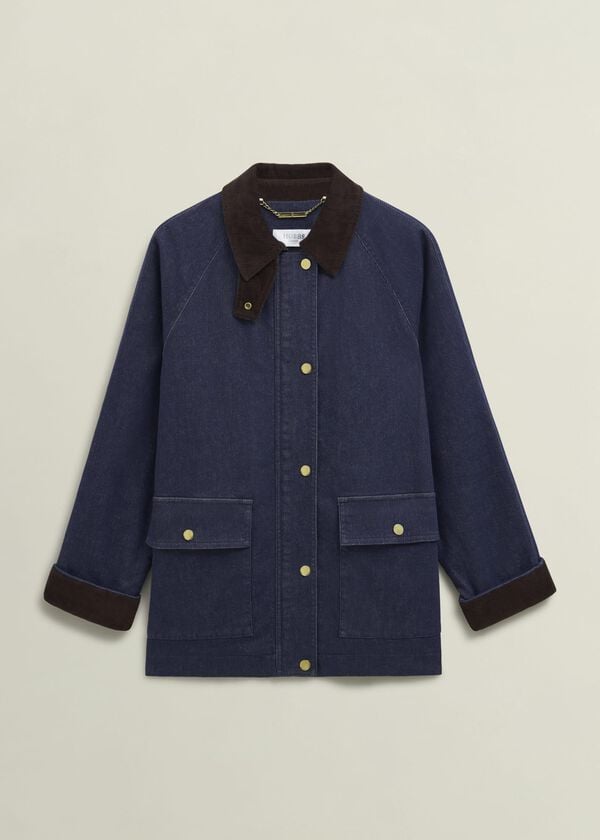 Hobbs Grantley Denim Barn Jacket Indigo
