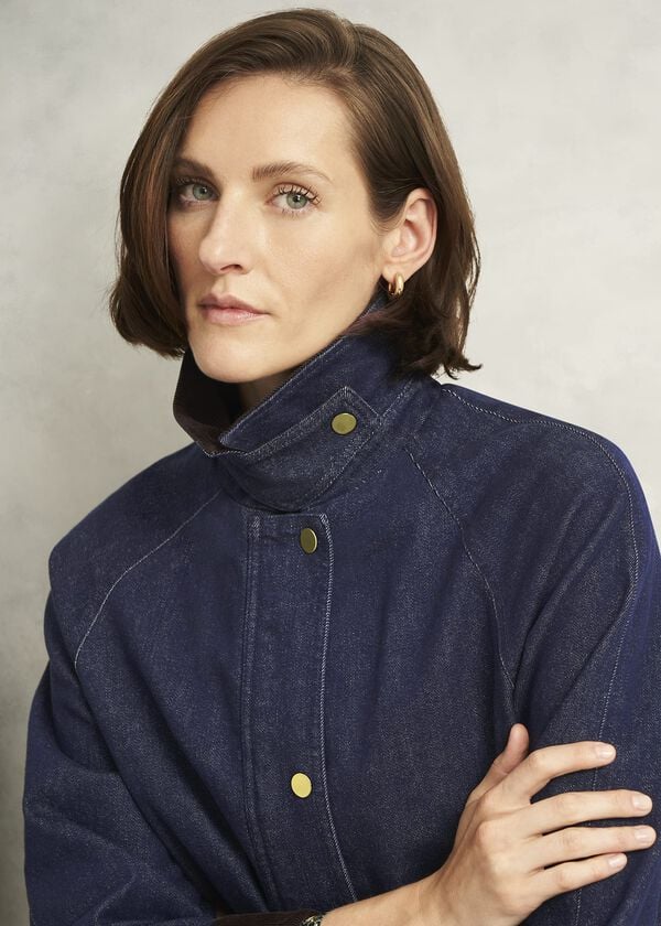 Hobbs Grantley Denim Barn Jacket Indigo