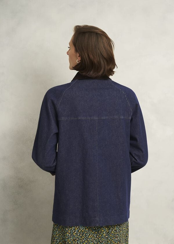 Hobbs Grantley Denim Barn Jacket Indigo