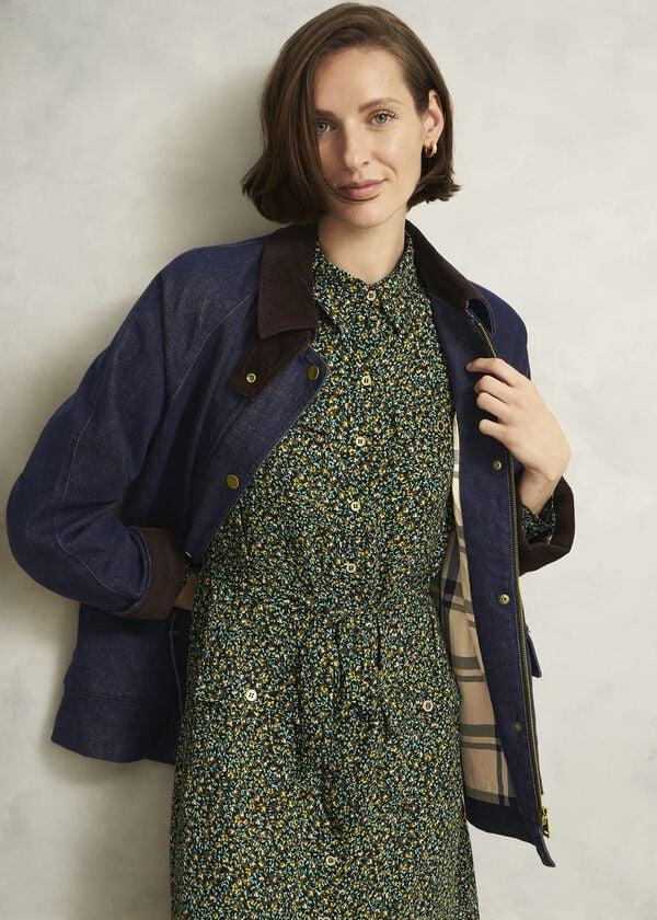 hobbs Grantley Denim Barn Jacket Indigo