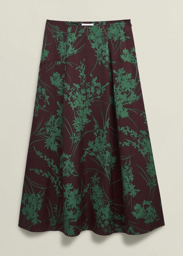 Hobbs Grasmere Skirt Brown Green