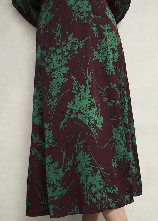 Hobbs Grasmere Skirt Brown Green