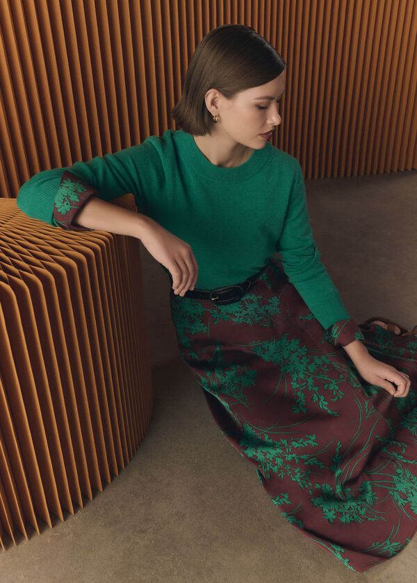 hobbs Grasmere Skirt Brown Green