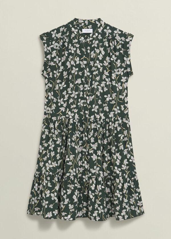 Hobbs Green Floral Layla Mini Dress Green Multi
