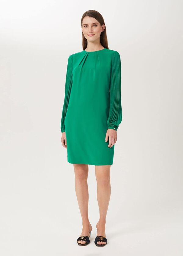 hobbs Greta Popover Dress Field Green