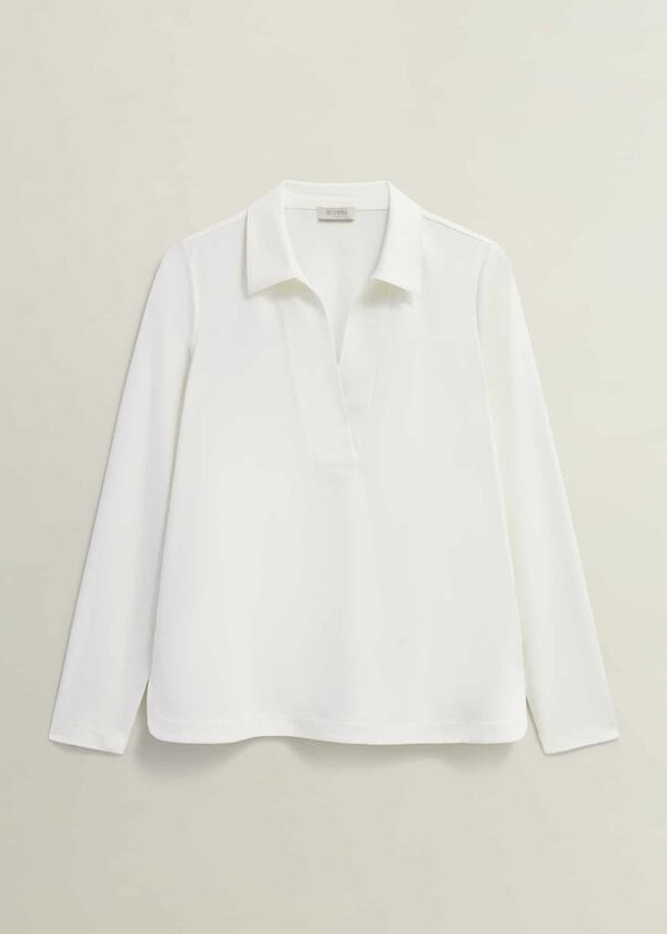 Hobbs Gwen Collared Tunic Top Hobbs Ivory