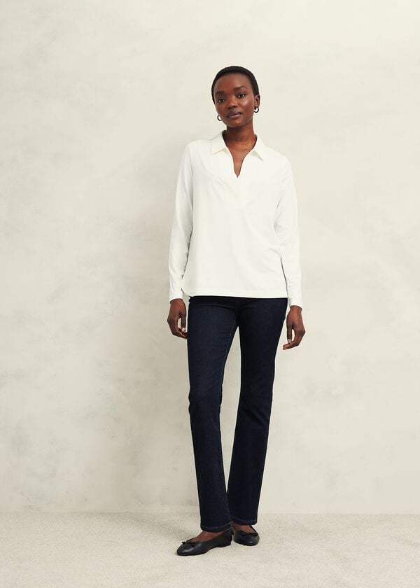 hobbs Gwen Collared Tunic Top Hobbs Ivory
