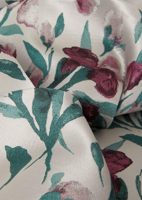 hobbs Gwen Floral Jacquard Coat Oyster Multi