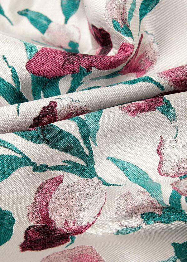 Hobbs Gwen Floral Jacquard Dress Oyster Multi