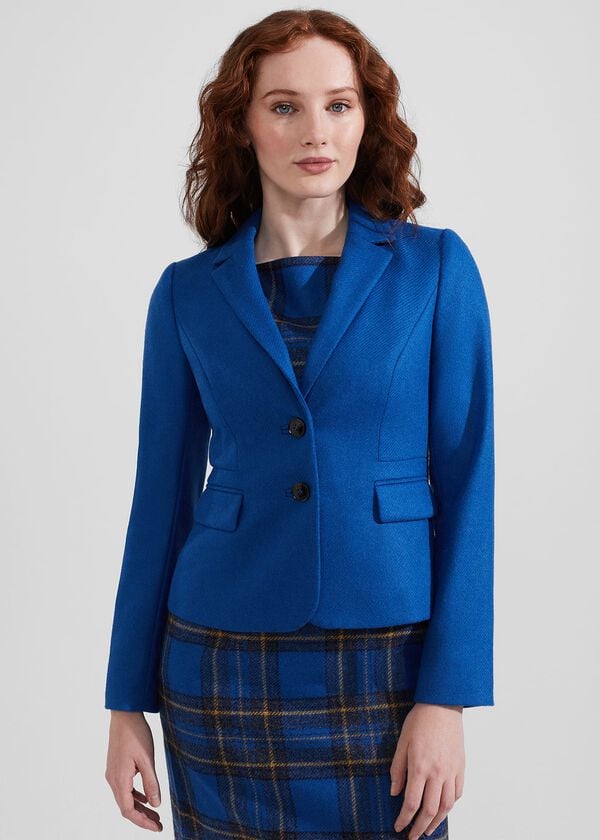 hobbs Hackness Wool Jacket Electric Blue