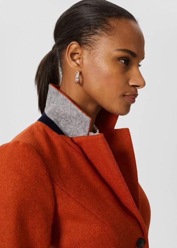 Hobbs Hackness Wool Jacket Orange