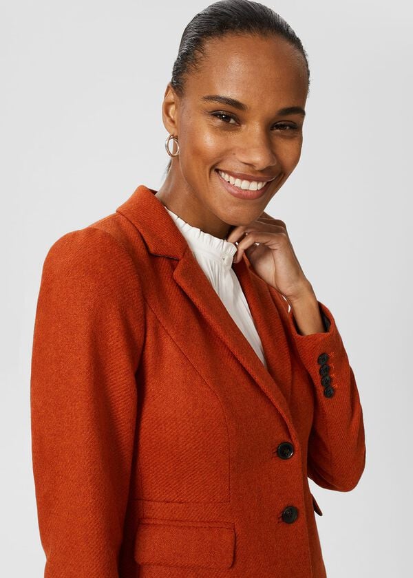 Hobbs Hackness Wool Jacket Orange