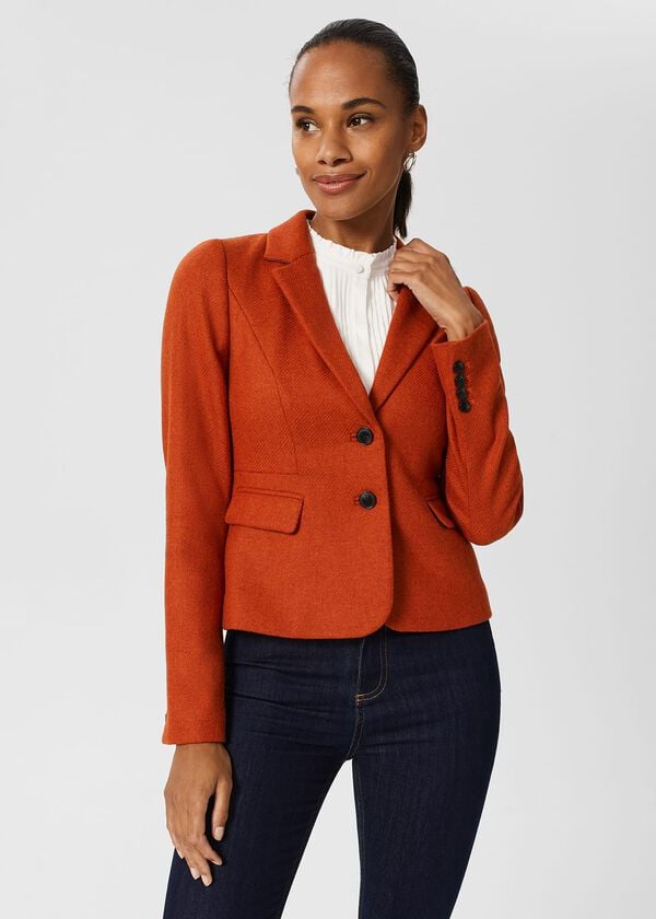 hobbs Hackness Wool Jacket Orange