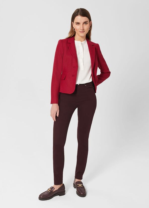 Hobbs Hackness Wool Jacket Raspberry