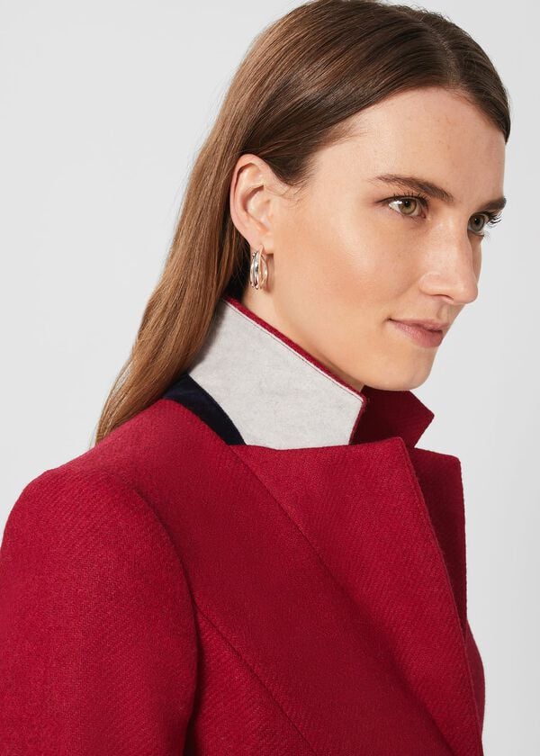 Hobbs Hackness Wool Jacket Raspberry