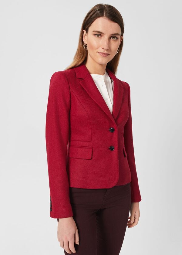 hobbs Hackness Wool Jacket Raspberry