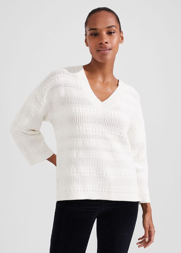 Hobbs Hadley Cotton Jumper Ivory