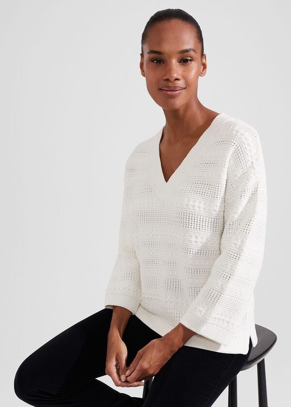 hobbs Hadley Cotton Jumper Ivory