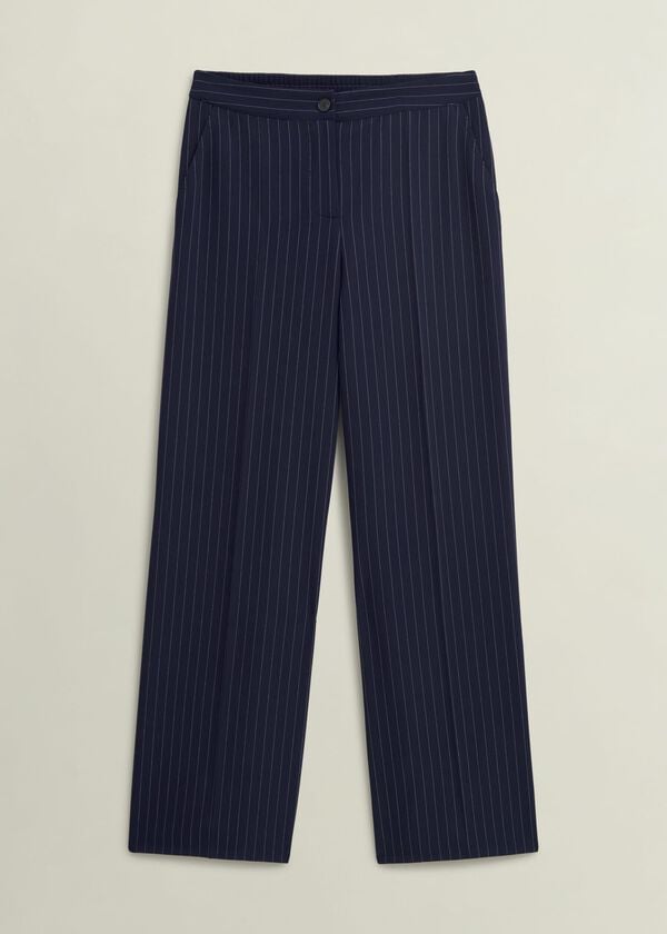 Hobbs Hadley Pinstripe Trousers Midnight Ivory