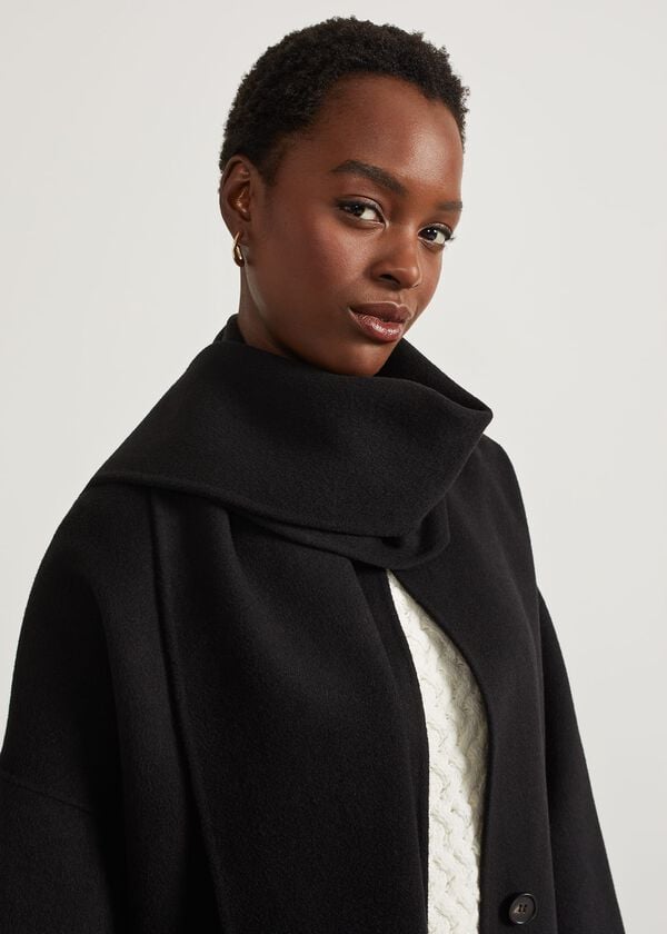 Hobbs Hadley Scarf Coat Black