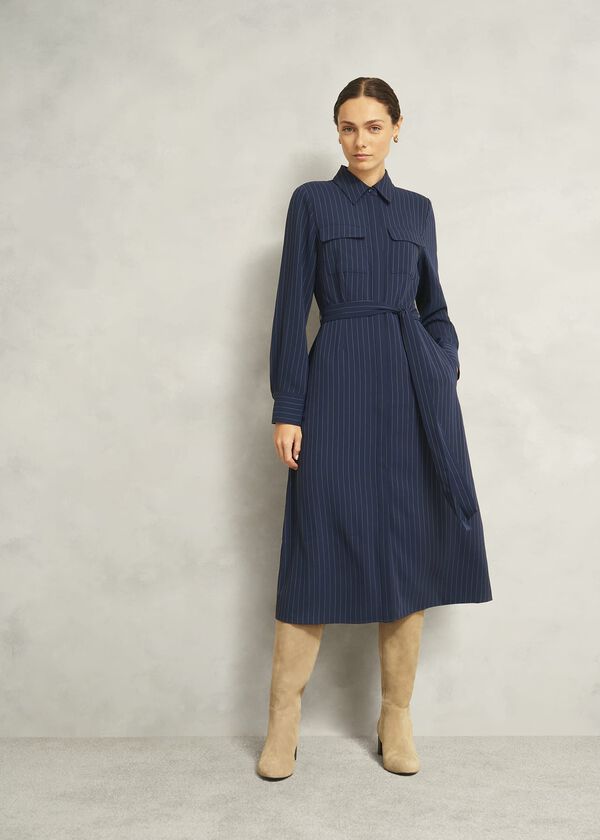 hobbs Hadley Shirt Dress Midnight Ivory
