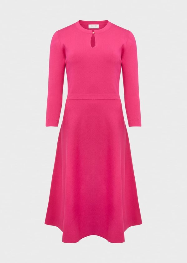 Hobbs Hailey Knitted Dress Sapphire Pink