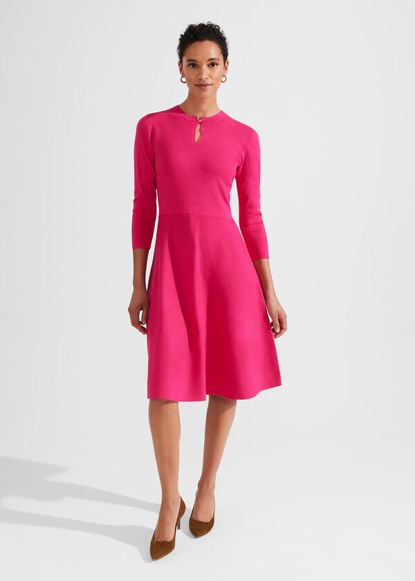 hobbs Hailey Knitted Dress Sapphire Pink