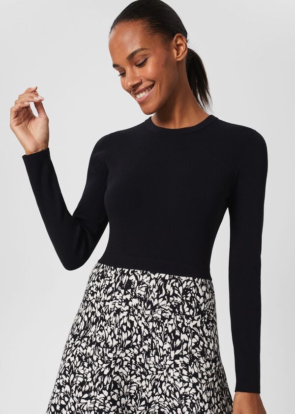 Hobbs Hallie Knitted Dress Navy