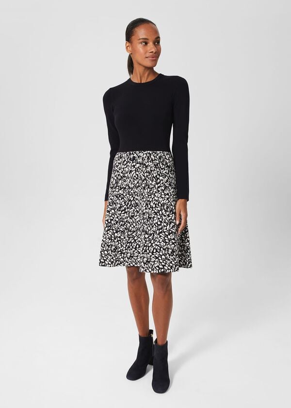 hobbs Hallie Knitted Dress Navy