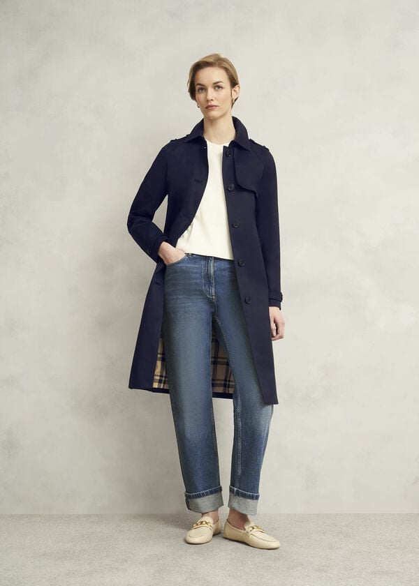 hobbs Hallie Shower Resistant Trench Navy