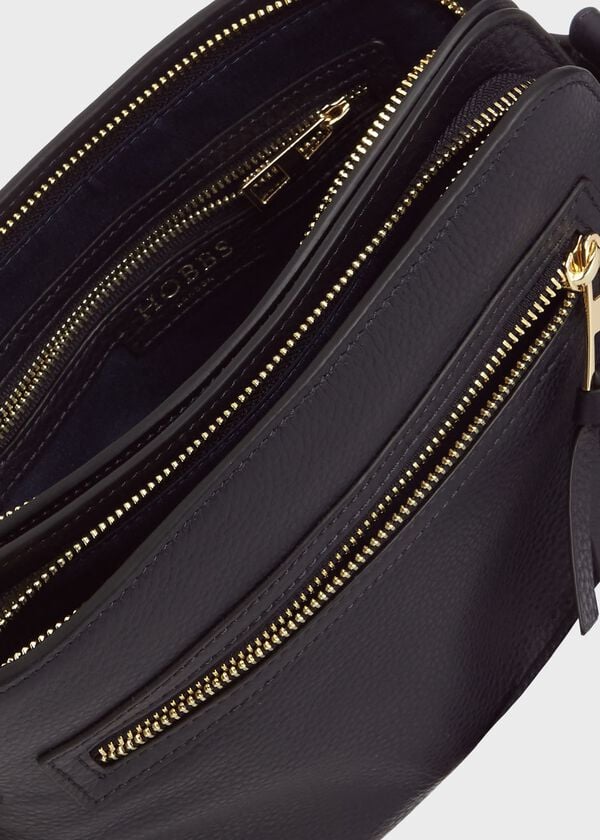 Hobbs Hampton Leather Crossbody Bag Navy