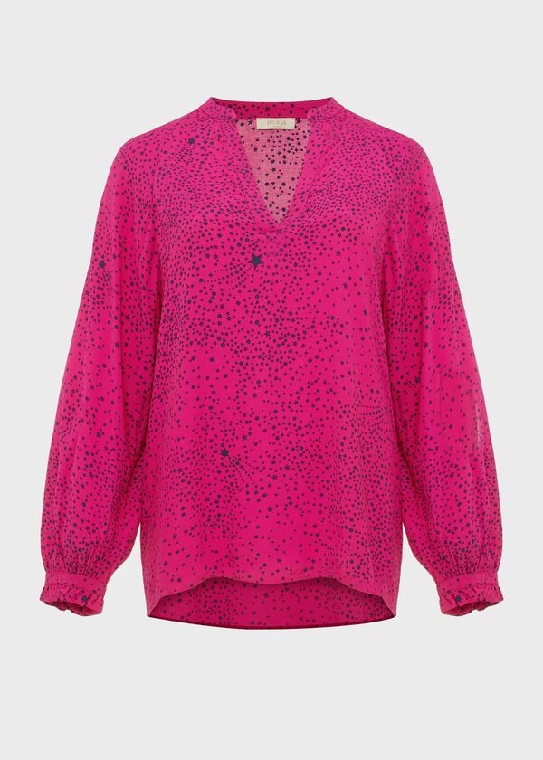 Hobbs Hana Blouse Pink Black