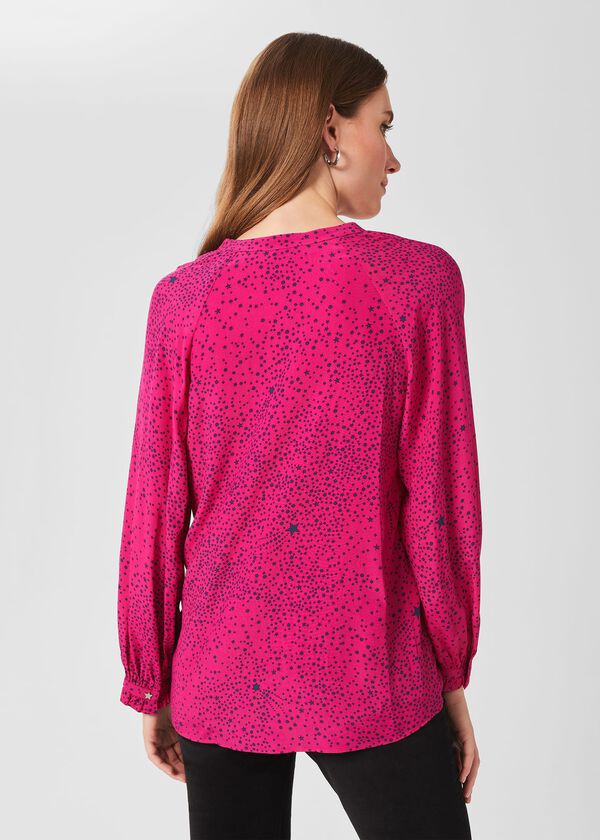 Hobbs Hana Blouse Pink Black