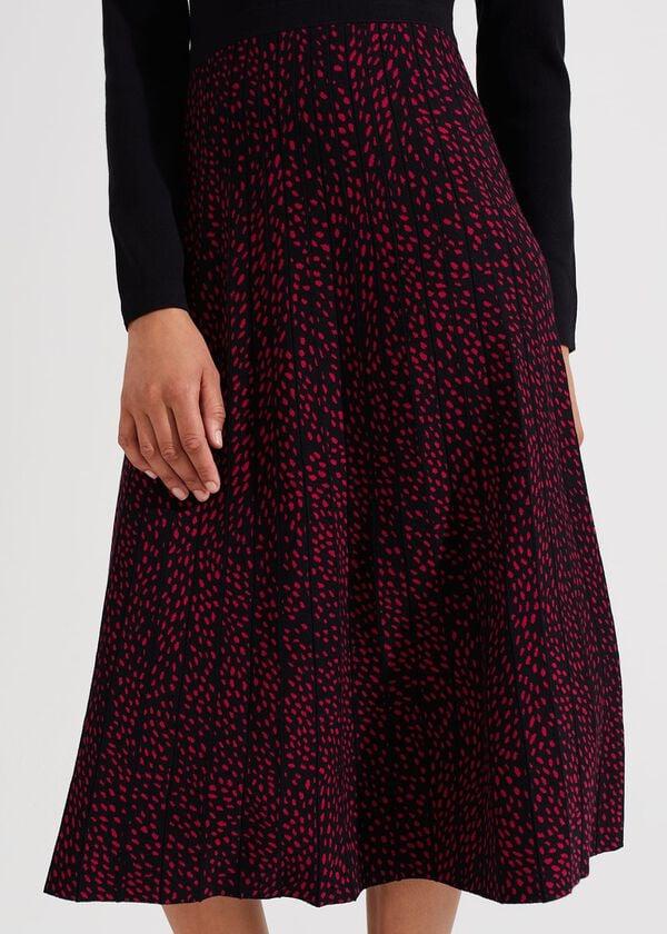 Hobbs Harlie Knitted Dress Black Cerise