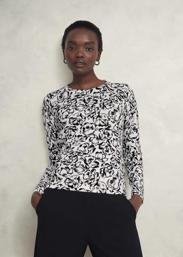 hobbs Harlow Jumper With Wool Ivory Black