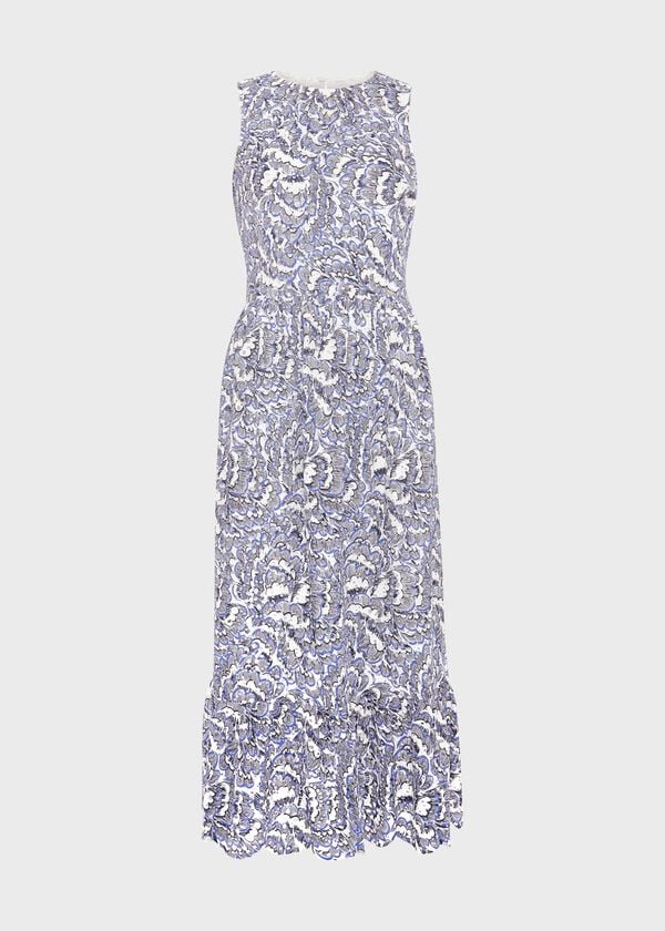 Hobbs Harper Dress Ivory Blue