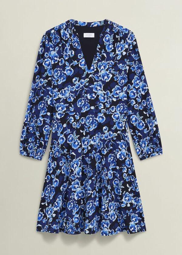 Hobbs Harper Jersey Dress Navy Multi