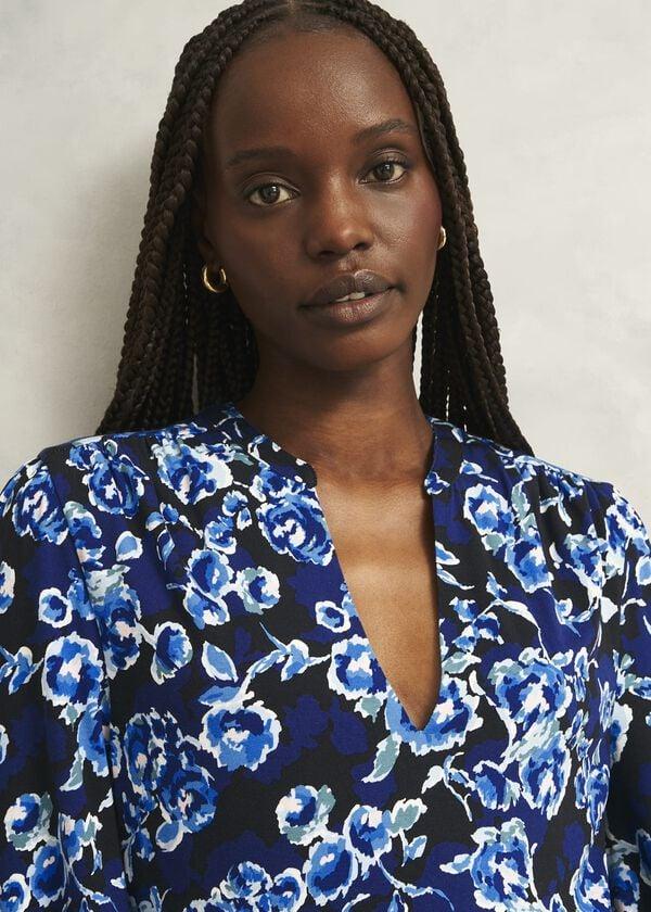 Hobbs Harper Jersey Dress Navy Multi