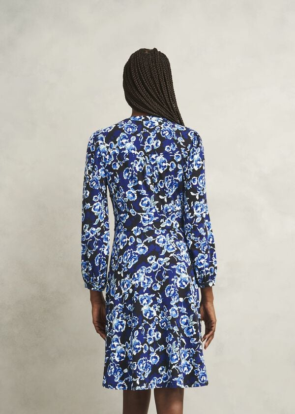 Hobbs Harper Jersey Dress Navy Multi