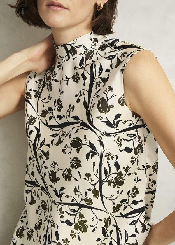 Hobbs Harptree Blouse Ivory Olive