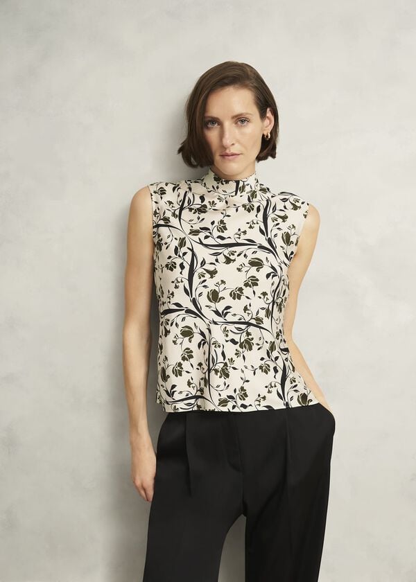 hobbs Harptree Blouse Ivory Olive