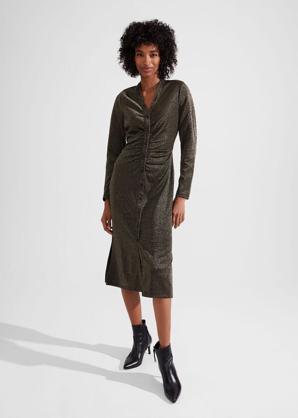 Hobbs Hatty Jersey Dress Gold