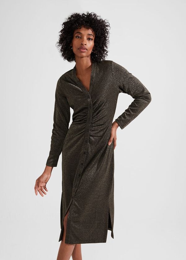 hobbs Hatty Jersey Dress Gold