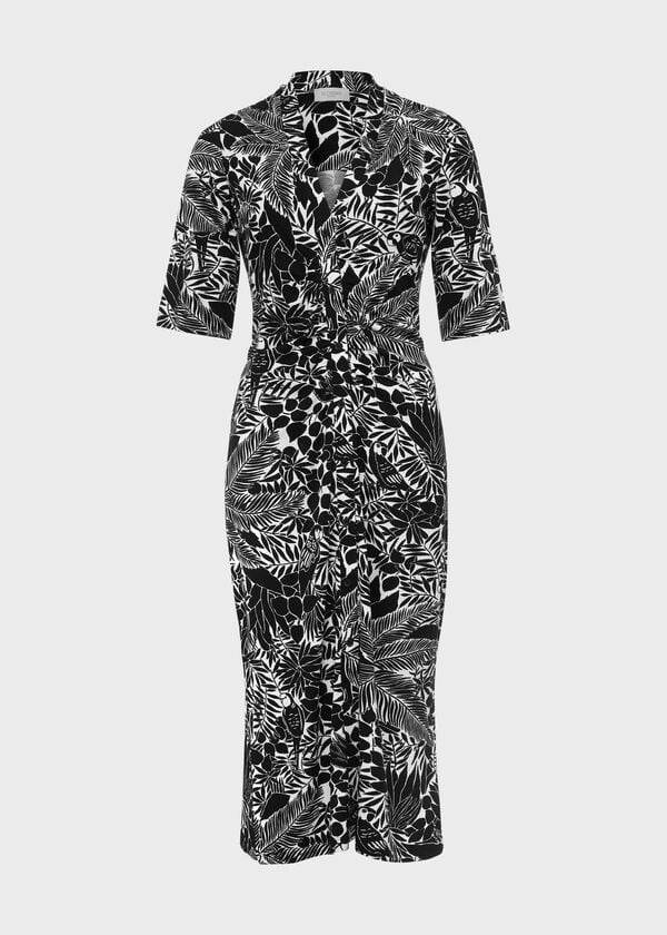 Hobbs Hatty Jersey Dress Navy Ivory