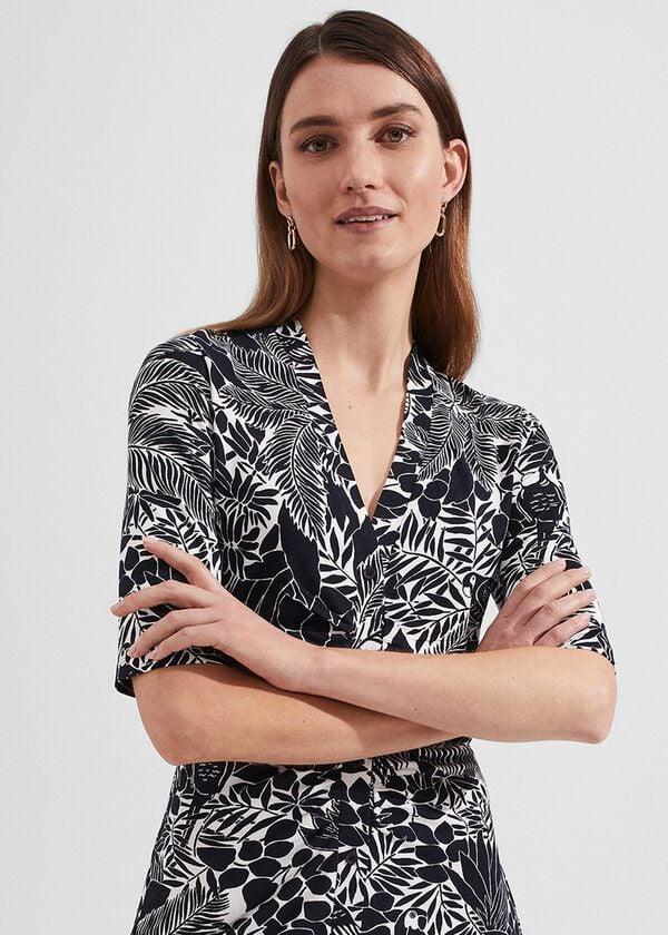 Hobbs Hatty Jersey Dress Navy Ivory